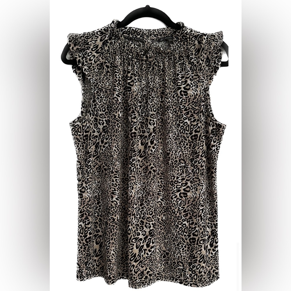 Adrianna Papell Sleeveless Ruffle Neck Blouse